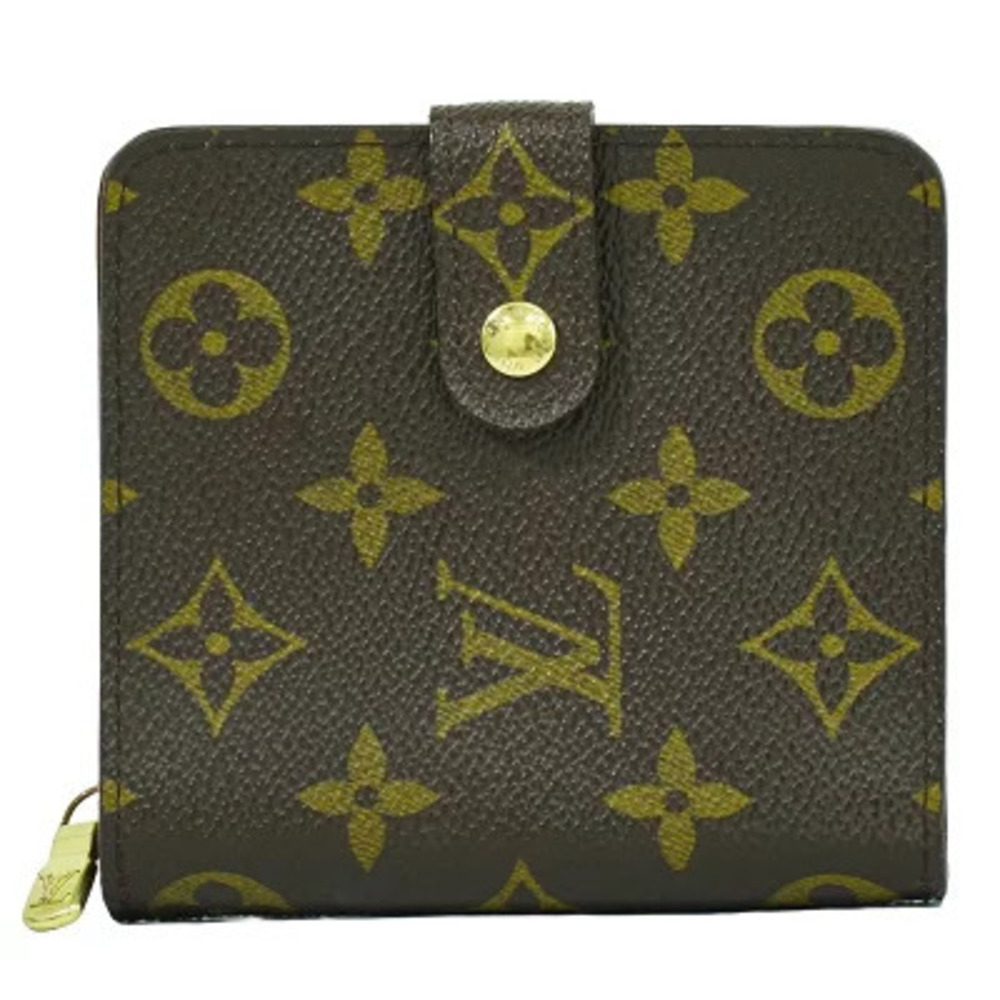 Louis Vuitton LV Compact Zip Monogram Folding Wallet Brown